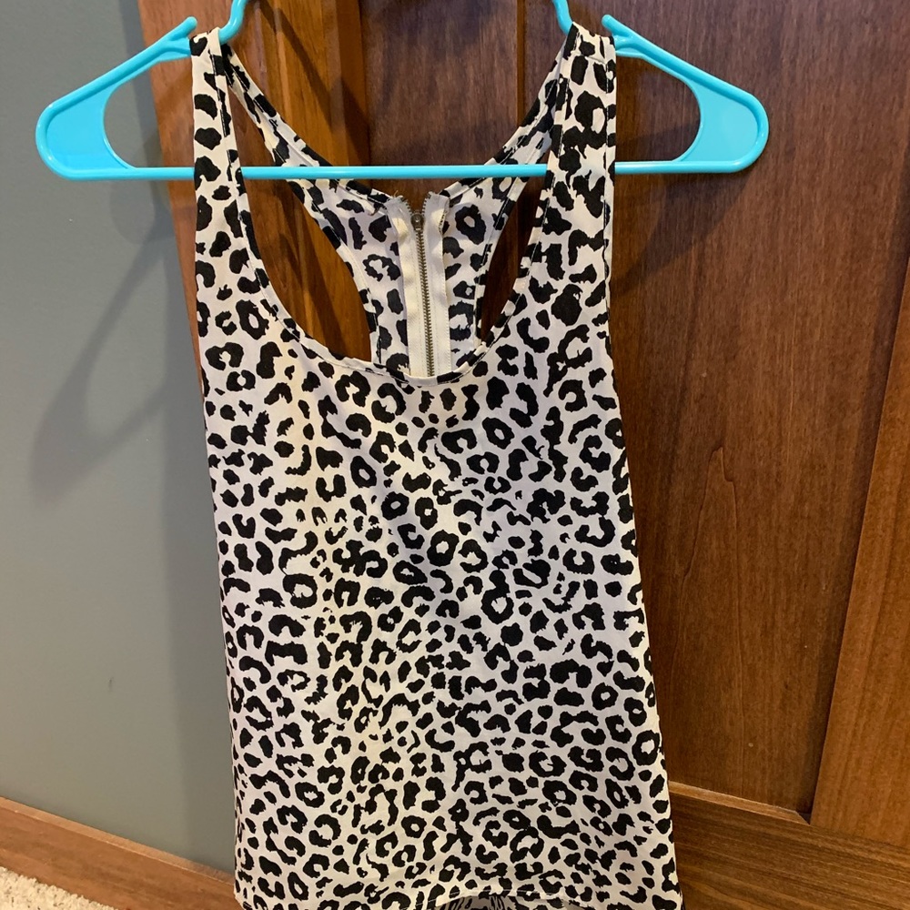 Leopard print racerback tank top